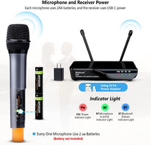 Load image into Gallery viewer, Bietrun Wireless Microphone with Echo, Treble, Bass & Bluetooth, 160 FT Range, UHF Portable Dual Handheld Karaoke Dynamic Microphone System, for Karaoke Machine, Party Singing, Wedding, Amp, PA System