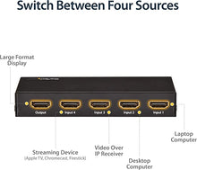 Load image into Gallery viewer, StarTech.com HDMI 2.0 Switch - 4 Port - 4K 60Hz - HDMI Automatic Video Switch Box - Multi Port Hub w/ 1 In 4 Out Functionality (VS421HD20)