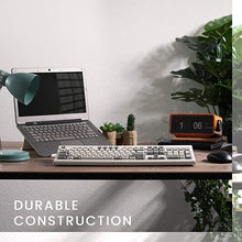 Load image into Gallery viewer, Perixx PERIBOARD-106M, Wired Performance Full-Size USB Keyboard, Curved Ergonomic Keys, Classic Retro Gray/White Color, US English Layout