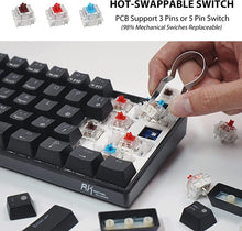 Load image into Gallery viewer, RK ROYAL KLUDGE RK61 Wired 60% Mechanical Gaming Keyboard RGB Backlit Ultra-Compact Hot-Swappable Blue Switch Black