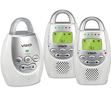 Load image into Gallery viewer, VTech DM221-2 Audio Baby Monitor with up to 1,000 ft of Range, Vibrating Sound-Alert, Talk Back Intercom, Night Light Loop & Two Parent Units, White