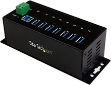 Load image into Gallery viewer, StarTech.com 7-Port Industrial Grade USB 3.0 Hub with ESD & 350W Surge Protection - Rack mountable metal USB port expander splitter hub (ST7300USBME),Black