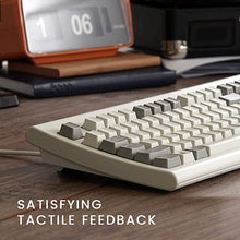Load image into Gallery viewer, Perixx PERIBOARD-106M, Wired Performance Full-Size USB Keyboard, Curved Ergonomic Keys, Classic Retro Gray/White Color, US English Layout