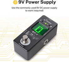 Load image into Gallery viewer, Donner Tuner Pedal, Dt-1 Chromatic Guitar Tuner Pedal with Pitch Indicator for Electric Guitar and Bass True Bypass
