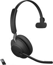 Load image into Gallery viewer, Jabra Evolve2 65 MS Wireless Headset with Link380a, Mono, Black – Wireless Bluetooth Headset for Calls and Music, 37 Hours of Battery Life, Passive Noise Cancelling Headphones