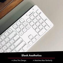 Load image into Gallery viewer, Macally Slim USB Wired Keyboard for Mac and Windows PC - Full Size 104 Key Layout & 16 Shortcut Keys - Compatible Wired Apple Keyboard with Numeric Keypad and Scissor Keycaps for Smooth Typing