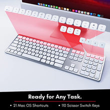 Load image into Gallery viewer, Macally USB Wired Keyboard for Mac - Compatible Apple Keyboard with USB Hub (2X Ports) - Full-Size Mac Keyboard with Number Pad - Plug & Play for MacBook Pro/Air, iMac - Aluminum Frame