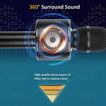 Load image into Gallery viewer, BONAOK Wireless Bluetooth Karaoke Microphone,3-in-1 Portable Handheld Karaoke Mic Speaker Machine Birthday Home Party for All Smartphone (Q37 Black)