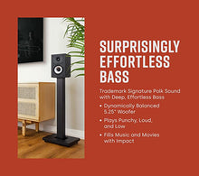 Load image into Gallery viewer, Polk Monitor XT15 Pair of Bookshelf or Surround Speakers - Hi-Res Audio Certified, Dolby Atmos & DTS:X Compatible, 1" Terylene Tweeter & 5.25" Dynamically Balanced Woofer, Midnight Black