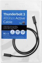 Load image into Gallery viewer, SIIG Thunderbolt 3 Certified, 40Gbps Thunderbolt 3 Active Cable 1M - 100W Charging/5A/20V - Daisy Chain up to 6 Devices - USB Type C with Thunderbolt Logo Compatible - 3.3 Ft