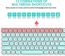 Load image into Gallery viewer, Wireless Keyboard Mouse Combo, cimetech Compact Full Size Wireless Keyboard and Mouse Set Less Noise Keys 2.4G Ultra-Thin Sleek Design for Windows, Computer, PC, Notebook, Laptop - (Aqua Green)