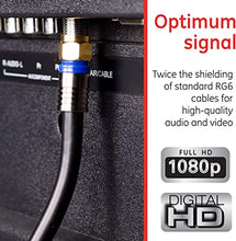 Load image into Gallery viewer, GE RG6 Coaxial Cable, 100 ft. F-Type Connectors, Quad Shielded Coax Cable, 3 GHz Digital, In-Wall Rated, Ideal for TV Antenna, DVR, VCR, Satellite, Cable Box, Home Theater, Black, 34842