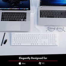 Load image into Gallery viewer, Macally Slim USB Wired Keyboard for Mac & PC - Simple, Sophisticated and Effective - Apple USB Keyboard with 110 Thin Scissor Switch Keys, 20 iOS Shortcuts, and Numeric Keypad - White