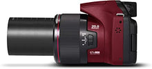 Load image into Gallery viewer, Minolta Pro Shot 20 Mega Pixel HD Digital Camera with 67x Optical Zoom, Full 1080p HD Video & 16GB SD Card (Red)