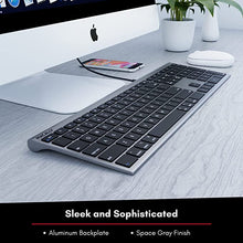 Load image into Gallery viewer, Macally Ultra Slim USB Wired Computer Keyboard - Works as a Windows or Mac Wired Keyboard - Full Size Keyboard with Numeric Keypad & 20 Shortcut Keys - Plug and Play Mac Keyboard - Space Gray