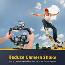 Load image into Gallery viewer, Zeadio Camera Smartphone Stabilizer, Foldable Handle Grip Handheld Video Rig, Compatibility with All Camera, Camcorder, Action Camera, DSLR and All iPhone and Android Smartphones