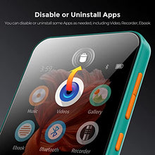 Load image into Gallery viewer, TIMMKOO MP3 Player with Bluetooth, 4.0" Full Touchscreen Mp4 Mp3 Player with Speaker, Portable HiFi Sound Mp3 Music Player with Bluetooth, Voice Recorder, E-Book, Supports up to 512GB TF Card (Green)