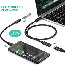 Load image into Gallery viewer, UGREEN USB C Extension Cable - Type C Extender Male to Female USB 3.2 Gen 2 10Gbps 100W Thunderbolt 3 Compatible with MacBook Pro iPad Pro Nintendo Switch DJI Mavic Dell XPS Surface Go Hub 1.5FT