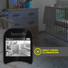 Load image into Gallery viewer, SereneLife USA Video Baby Monitor - Upgraded 850’ Wireless Long Range Camera, Night Vision, Temperature Monitoring and Portable 2” Color Screen with Clip - SLBCAM10.5, Green