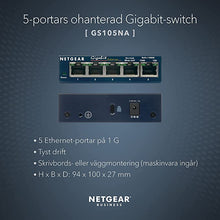 Load image into Gallery viewer, NETGEAR 5-Port Gigabit Ethernet Unmanaged Switch (GS105NA) - Desktop or Wall Mount, and Limited Lifetime Protection