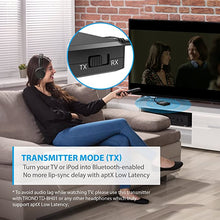 Load image into Gallery viewer, TROND V5.0 Bluetooth Transmitter Receiver for TV to Wireless Headphones, 2-in-1 3.5mm Audio Bluetooth Adapter with Volume Control, RCA Plugs, AptX Low Latency, Dual Link Pairs 2 Devices Simultaneously