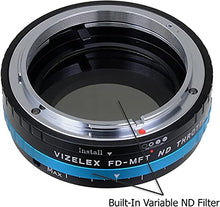 Load image into Gallery viewer, Vizelex ND Throttle Lens Adapter Compatible with Canon FD Lenses on Micro Four Thirds Cameras