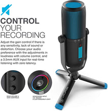 Load image into Gallery viewer, JLab Talk Pro USB Microphone | USB-C Output | Cardioid, Omnidirectional, Stereo, Bidirectional | 192k Sample Rate | 20Hz-20kHz Frequency Response | Volume, Gain Control, Quick Mute | Plug & Play