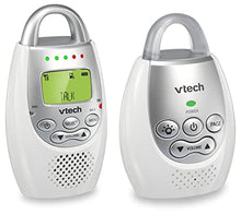Load image into Gallery viewer, VTech DM221 Audio Baby Monitor with up to 1,000 ft of Range, Vibrating Sound-Alert, Talk Back Intercom & Night Light Loop, White/Silver