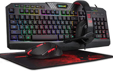 Load image into Gallery viewer, Redragon S101 Wired RGB Backlit Gaming Keyboard and Mouse, Gaming Mouse Pad, Gaming Headset Combo All in 1 PC Gamer Bundle for Windows PC û (Black)