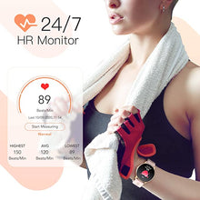 Load image into Gallery viewer, Smart Watch for Women, AGPTEK Smartwatch for Android and iOS Phones IP68 Waterproof Activity Tracker with Full Touch Color Screen Heart Rate Monitor Pedometer Sleep Monitor, Pink, LW11