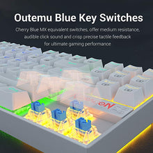 Load image into Gallery viewer, Redragon K552 Mechanical Gaming Keyboard 60% Compact 87 Key Kumara Wired Cherry MX Blue Switches Equivalent for Windows PC Gamers (RGB Backlit White)