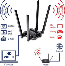 Load image into Gallery viewer, TRENDnet AC1900 High Power Dual Band Wireless USB Adapter, Increase-Extend WiFi Wireless Coverage, Stream 4K HD Video, Windows-Mac OS Compatible, USB 3.0 to USB Type A, Black, TEW-809UB