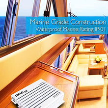 Load image into Gallery viewer, Pyle Hydra Marine Amplifier - Upgraded Elite Series 400 Watt 4 Channel Audio Amplifier - Waterproof, Dual MOSFET Power Supply, GAIN Level Controls, RCA Stereo Input & LED Indicator (PLMRA400)