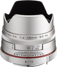 Load image into Gallery viewer, Pentax K-Mount HD DA 15mm f/4 ED AL Fixed Lens for Pentax KAF Cameras ( Limited Silver)