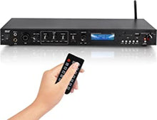 Load image into Gallery viewer, Pyle Rack Mount Studio Pre-Amplifier - Audio Receiver System w/Digital LCD Display Bluetooth FM Radio Recording Mode Remote Control USB Flash or SD Card Reader Input and Output Jack - PPRE70BT