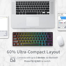 Load image into Gallery viewer, RK ROYAL KLUDGE RK61 2.4Ghz Wireless/Bluetooth/Wired 60% Mechanical Keyboard, 61 Keys RGB Hot Swappable Red Switch Gaming Keyboard with Software for Win/Mac
