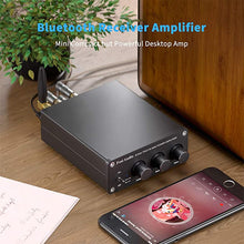 Load image into Gallery viewer, Fosi Audio BT20A Bluetooth 5.0 Stereo Audio 2 Channel Amplifier Receiver Mini Hi-Fi Class D Integrated Amp 2.0 CH for Home Speakers 100W x 2 with Bass and Treble Control TPA3116 (with Power Supply)