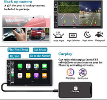 Load image into Gallery viewer, Double Din Car Stereo Audio Receiver Compatible with Carplay and Android Auto, 7-Inch HD Touchscreen with Voice Control, Mirror Link, Backup Camera, Steering Wheel, Bluetooth, AM/FM, USB/TF/AUX Port