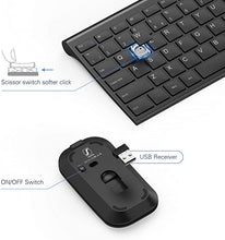 Load image into Gallery viewer, Seenda Ultra Slim Low Profile Wireless Keyboard and Mouse Combo with Number Pad for Windows Devices, Black