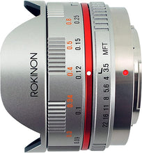 Load image into Gallery viewer, Rokinon FE75MFT-S 7.5mm F3.5 UMC Fisheye Lens for Micro Four Thirds (Olympus PEN and Panasonic),Silver