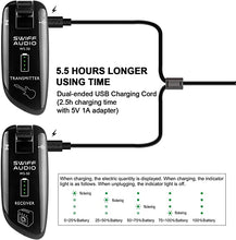 Load image into Gallery viewer, SWIFF High-Grade Electronic Guitar Wireless System Rechargeable Guitar Transmitter Receiver Support Multi Channels and 5.5 Hours Long Battery Life for all Electric Musical Instruments