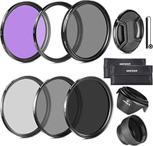 Load image into Gallery viewer, Neewer 58MM Lens Filter Accessory Kit (UV, CPL, FLD) for CANON EOS Rebel T5i T4i T3i T3 T2i T1i XT XTi XSi SL1 DSLR Cameras