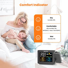 Load image into Gallery viewer, SMARTRO SC91 Projection Alarm Clock for Bedrooms with Weather Station, Wireless Indoor Outdoor Thermometer, Temperature Humidity Monitor Gauge Hygrometer