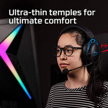 Load image into Gallery viewer, HyperX Spectre Stealth - Youth 10+ Gaming Eyewear, Blue Light Blocking Glasses, UV Protection, Acetate Frame, Stainless Steel Temples, Crystal Clear Lenses, Microfiber Bag, Hard Case – Square Red