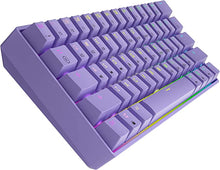 Load image into Gallery viewer, HK GAMING GK61 Mechanical Gaming Keyboard - 61 Keys Multi Color RGB Illuminated LED Backlit Wired Programmable for PC/Mac Gamer (Gateron Optical Brown, Lavender)