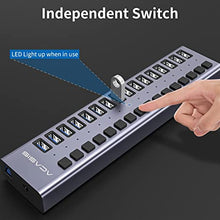 Load image into Gallery viewer, ACASIS Powered USB Hub 16 Ports USB 3.0 Data Hub with Individual On/Off Switches and 12V7.5A 90W Power Adapter USB Hub 3.0 Splitter for Laptop, PC, Computer, Mobile HDD, Flash Drive and More