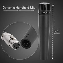Load image into Gallery viewer, Professional Handheld Moving Coil Microphone - Dynamic Cardioid Unidirectional Vocal, Built-in Acoustic Pop Filter, Includes 15ft XLR Audio Cable to 1/4'' Audio Connection - Pyle PDMIC78