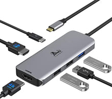 Load image into Gallery viewer, USB C Hub Dual HDMI, USB C to Dual Monitors Adapter to Dual 4K HDMI, 3 USB, PD Charging Port, USB C Docking Station Dual Monitor for Dell XPS 13/15, Lenovo Yoga, HP x360 /Elitebook, etc