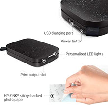 Load image into Gallery viewer, HP Sprocket Portable 2x3" Instant Photo Printer (Noir) Print Pictures on Zink Sticky-Backed Paper from your iOS & Android Device.