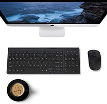 Load image into Gallery viewer, Wireless Keyboard Mouse Combo, cimetech Compact Full Size Wireless Keyboard and Mouse Set 2.4G Ultra-Thin Sleek Design for Windows, Computer, Desktop, PC, Notebook - (Black)